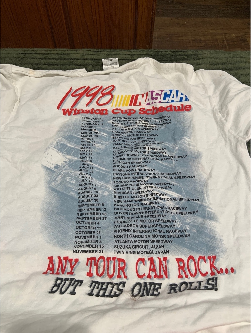 1998 NASCAR Winston Cup Schedule T-shirt